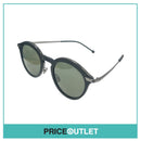 Round Frame Matte Black Sunglasses With Silver Detail RRP £325