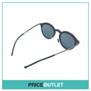 Round Frame Matte Black Sunglasses With Silver Detail RRP £325