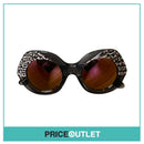 Translucent Grey Round Frame Sunglasses With Leopard Print Glitter Detail RRP £325