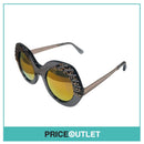 Translucent Grey Round Frame Sunglasses With Leopard Print Glitter Detail RRP £325