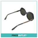 Translucent Grey Round Frame Sunglasses With Leopard Print Glitter Detail RRP £325