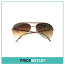 Silver Frame Pilot Sunglasses With Pink Leather Detail RRP £325