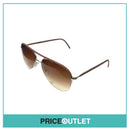 Silver Frame Pilot Sunglasses With Pink Leather Detail RRP £325