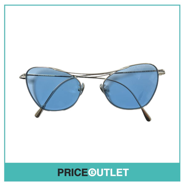 Blue Lens Silver Frame Cat Eye Sunglasses RRP £325
