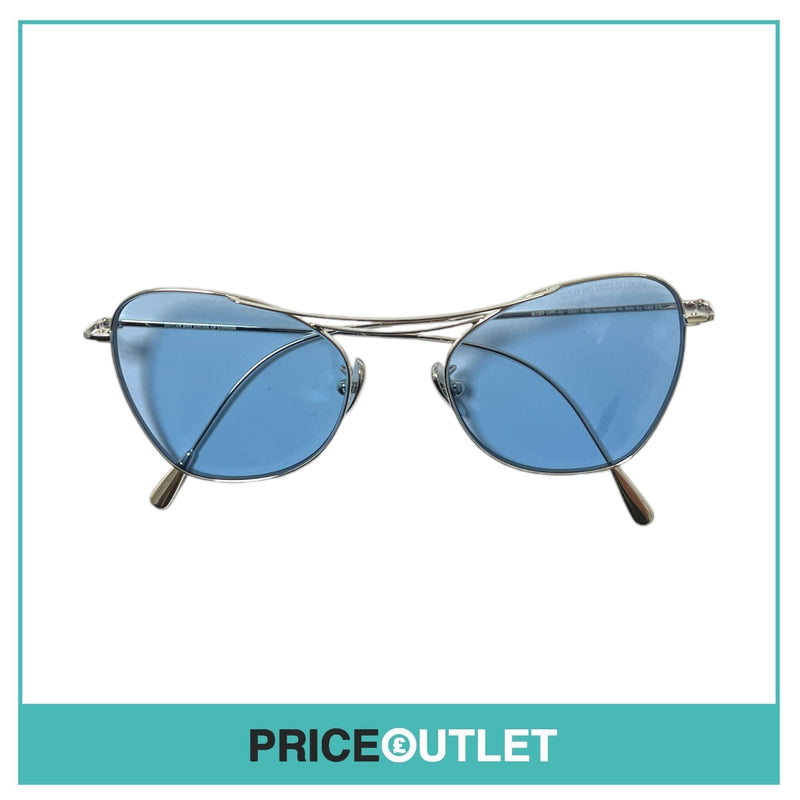 Blue Lens Silver Frame Cat Eye Sunglasses RRP £325