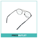 No Lens Silver Frame Round Pilot Glasses With Black Arm Detail RRP £325