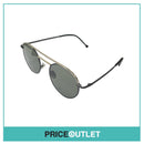 Round Frame Silver Pilot Sunglasses With Black Arm Detail RRP £325
