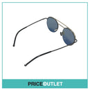 Round Frame Silver Pilot Sunglasses With Black Arm Detail RRP £325
