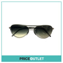 Silver Frame Pilot Sunglasses With Grey Leather Detail RRP £325