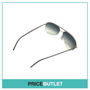Silver Frame Pilot Sunglasses With Grey Leather Detail RRP £325