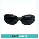 Shimmer Blue & Grey Stripe Pattern Round Sunglasses RRP £325