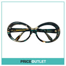 No Lens Shimmer Blue & Grey Stripe Pattern Round Sunglasses RRP £325