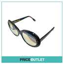 Reflective Lens Shimmer Blue & Grey Stripe Pattern Round Sunglasses RRP £325