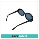 Reflective Lens Shimmer Blue & Grey Stripe Pattern Round Sunglasses RRP £325