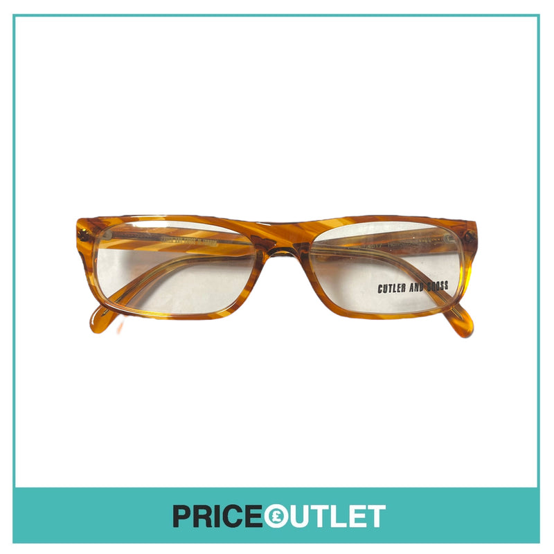 Clear Lens Yellow & Brown Translucent Tortoiseshell Frame Glasses RRP £325
