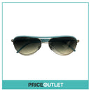 Silver Frame Sunglasses With Light Blue Leather Detail RRP £325