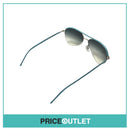Silver Frame Sunglasses With Light Blue Leather Detail RRP £325