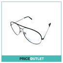 No Lens Dark Chrome Frame Pilot Glasses RRP £325