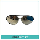Silver Reflective Lens Sunglasses With Black Frame RRP £325