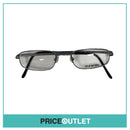 Clear Lens Metallic Grey Thin Frame Glasses With Black Arm Detail RRP £325