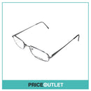 Clear Lens Metallic Grey Thin Frame Glasses With Black Arm Detail RRP £325
