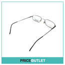 Clear Lens Metallic Grey Thin Frame Glasses With Black Arm Detail RRP £325