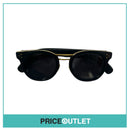 Pilot Black Frame Sunglasses With Gold Metal Detail  RRP £325