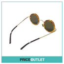 Round Brown Tortoiseshell Frame Sunglasses With Gold Detail & Dark Brown Arms RRP £325