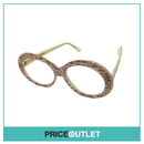 No Lens White & Pink Writing Round Frame Glasses RRP £325