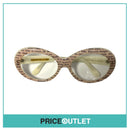 Clear Lens Pink & White Writing Round Frame Glasses RRP £325