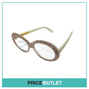 Clear Lens Pink & White Writing Round Frame Glasses RRP £325