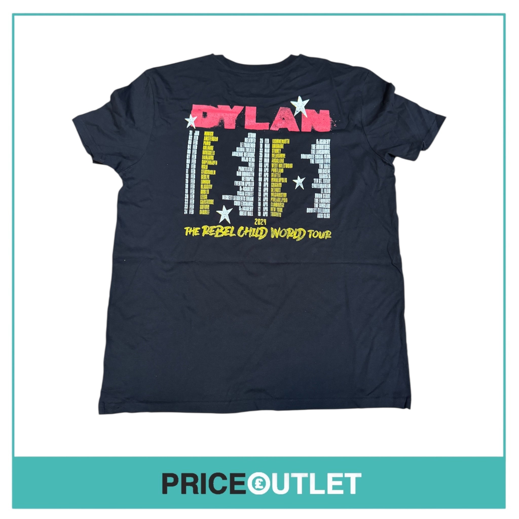 Dylan - The Rebel Child World Tour 2024 Tee XXL - Brand New