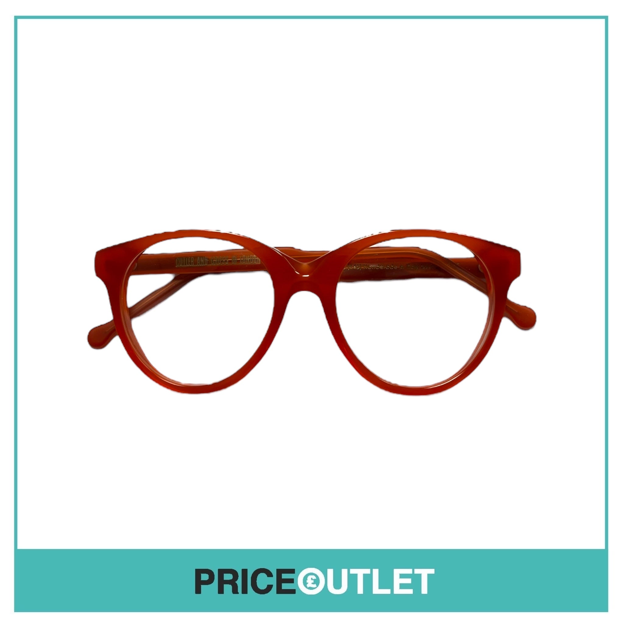 Clear Lens Orange Red Frame Glasses RRP £325