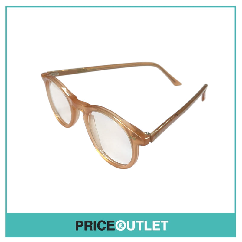 Clear Lens Translucent Peach Round Frame Glasses RRP £325
