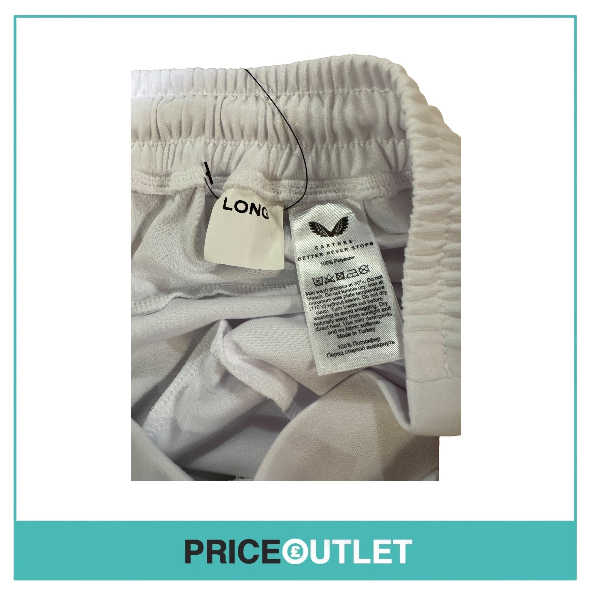 Castore - England Cricket White Long Leg Trousers - Small - Brand New