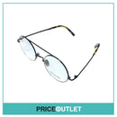 Clear Lens Grey Chrome Round Pilot Frame Glasses With Tortoiseshell Arm Detail RRP £325