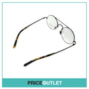 Clear Lens Grey Chrome Round Pilot Frame Glasses With Tortoiseshell Arm Detail RRP £325