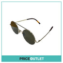 Gold Frame Pilot Sunglasses With Brown Tortoiseshell Detail RRP £325