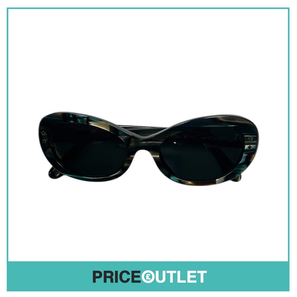Blue, Beige & Brown Patterned Shimmer Sunglasses RRP £325