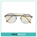 Clear Lens Gold Frame Glasses With Translucent Yellow Arm Detail RRP £325