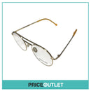 Clear Lens Gold Frame Glasses With Translucent Yellow Arm Detail RRP £325