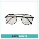 Clear Lens Matte Black Frame Glasses With Translucent Tortoiseshell Print Arm Detail RRP £325