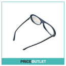 No Lens Blue Frame Glasses With White Stripe Trim Detail RRP £325