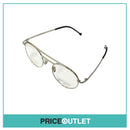 Clear Lens Silver Round Pilot’s Frame Glasses With Black Arm Detail RRP £325