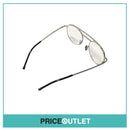 Clear Lens Silver Round Pilot’s Frame Glasses With Black Arm Detail RRP £325