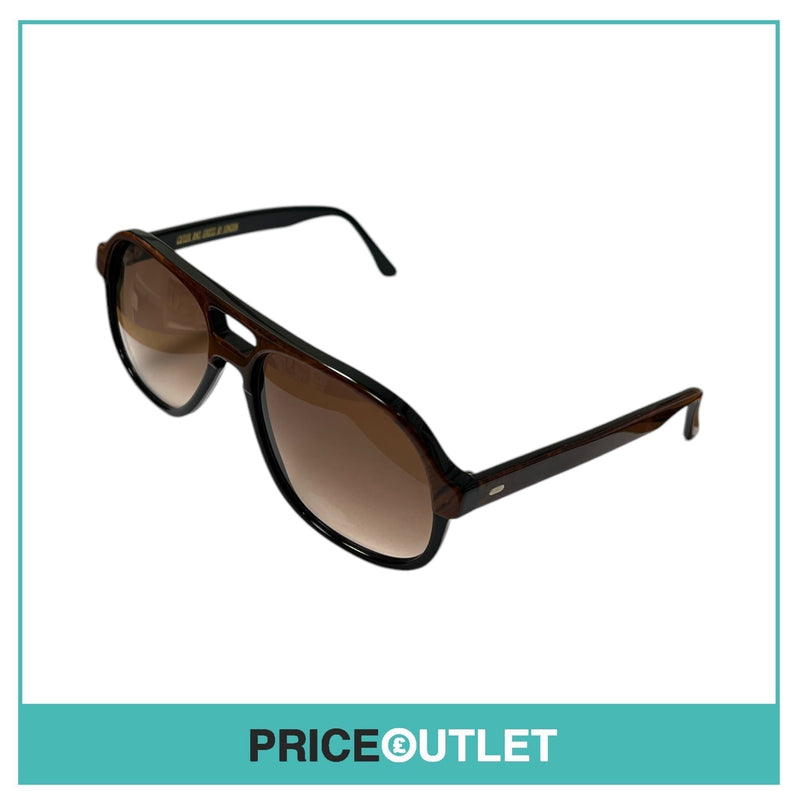 Brown Pattern Print & Black Frame Pilot Frame Sunglasses RRP £325