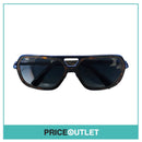 Tortoiseshell Print & Blue Metallic Frame Pilot Sunglasses RRP £325