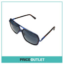 Tortoiseshell Print & Blue Metallic Frame Pilot Sunglasses RRP £325