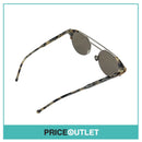 Cream & Brown Pattern & Silver Frame Pilot Sunglasses With Reflective Lens RRP £325