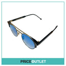Black & Gold Pilot Frame Sunglasses With Blue Tinted Lens RRP £325